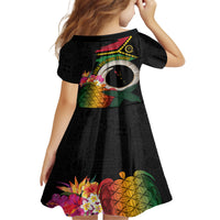Vanuatu Selebretem 44th Indipendens Dei Family Matching Off Shoulder Short Dress and Hawaiian Shirt Sand Drawing Turtle Melanesian Vibes LT03 - Polynesian Pride