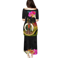 Vanuatu Ni-Van Family Matching Puletasi and Hawaiian Shirt Coat of Arms Sand Drawing LT03 - Polynesian Pride