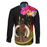 Vanuatu Ni-Van Family Matching Tank Maxi Dress and Hawaiian Shirt Coat of Arms Sand Drawing LT03 - Polynesian Pride