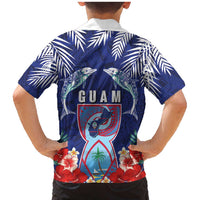 Guam Liberation Day Family Matching Mermaid Dress and Hawaiian Shirt The Tribal Latte Stone and Dolphins with Hibiscus Chamorro Culture LT03 - Polynesian Pride
