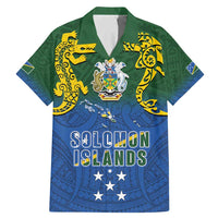 Solomon Islands Family Matching Mermaid Dress and Hawaiian Shirt The Guardians-Tribal Crocodile and Shark Melanesian Tattoo LT03 Dad's Shirt - Short Sleeve Green - Polynesian Pride
