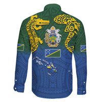 Solomon Islands Family Matching Short Sleeve Bodycon Dress and Hawaiian Shirt The Guardians-Tribal Crocodile and Shark Melanesian Tattoo