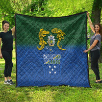 Solomon Islands Quilt The Guardians-Tribal Crocodile and Shark Melanesian Tattoo