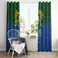 Solomon Islands Window Curtain The Guardians-Tribal Crocodile and Shark Melanesian Tattoo