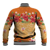 Hawaii Hibiscus Baseball Jacket Turtles and Tribal Motifs Vintage Floral Style