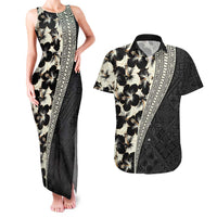 Bula Hibiscus Festival Couples Matching Tank Maxi Dress and Hawaiian Shirt Tapa Pattern Half Style