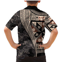 Bula Hibiscus Festival Family Matching Mermaid Dress and Hawaiian Shirt Fijian Masi Pattern Half Style LT03 - Polynesian Pride