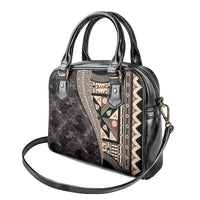 Bula Hibiscus Festival Shoulder Handbag Fijian Masi Pattern Half Style