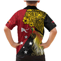 Papua New Guinea Independence Day Family Matching Mermaid Dress and Hawaiian Shirt Bird-of-Paradise with Map and Polynesian Pattern LT03 - Polynesian Pride