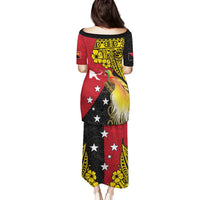 Papua New Guinea Independence Day Family Matching Puletasi and Hawaiian Shirt Bird-of-Paradise with Map and Polynesian Pattern LT03 - Polynesian Pride