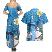 Aloha Hawaiian Monk Seal Couples Matching Summer Maxi Dress and Hawaiian Shirt Polynesian Tattoo The Ocean and Undersea Vibe LT03 - Polynesian Pride