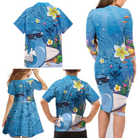 Aloha Hawaiian Monk Seal Family Matching Long Sleeve Bodycon Dress and Hawaiian Shirt Polynesian Tattoo The Ocean and Undersea Vibe LT03 - Polynesian Pride
