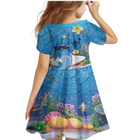 Aloha Hawaiian Monk Seal Family Matching Mermaid Dress and Hawaiian Shirt Polynesian Tattoo The Ocean and Undersea Vibe LT03 - Polynesian Pride
