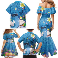 Aloha Hawaiian Monk Seal Family Matching Mermaid Dress and Hawaiian Shirt Polynesian Tattoo The Ocean and Undersea Vibe LT03 - Polynesian Pride