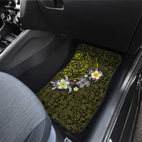 Hawaiian Turtle and Plumeria Car Mats Polynesian Tattoo and Tribal Elements Pattern Yellow Color LT03 - Polynesian Pride