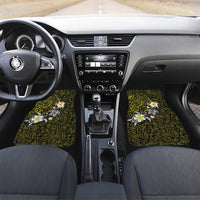 Hawaiian Turtle and Plumeria Car Mats Polynesian Tattoo and Tribal Elements Pattern Yellow Color LT03 Set 2pcs - Front Yellow - Polynesian Pride