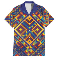 Kolose-Tuvalu Crochet Family Matching Short Sleeve Bodycon Dress and Hawaiian Shirt with Polynesian and Pacific Tattoos LT03 Dad's Shirt - Short Sleeve Navy - Polynesian Pride