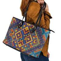 Kolose-Tuvalu Crochet Leather Tote Bag with Polynesian and Pacific Tattoos - Polynesian Pride