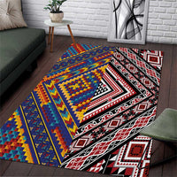 Tuvaluan and New Zealand Culture Area Rug The Art of Kolose and Taniko LT03 Navy - Polynesian Pride