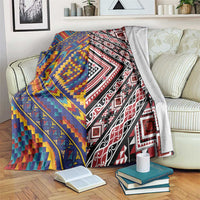 Tuvaluan and New Zealand Culture Blanket The Art of Kolose and Taniko LT03 Navy - Polynesian Pride