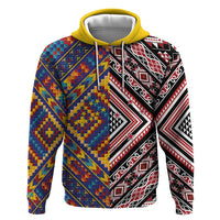 Tuvaluan and New Zealand Culture Hoodie The Art of Kolose and Taniko LT03 Pullover Hoodie Navy - Polynesian Pride