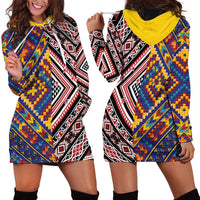 Tuvaluan and New Zealand Culture Hoodie Dress The Art of Kolose and Taniko LT03 - Polynesian Pride