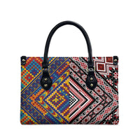 Tuvaluan and New Zealand Culture Leather Bag The Art of Kolose and Taniko LT03 - Polynesian Pride