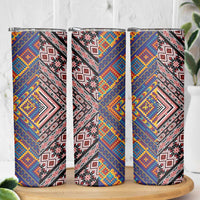 Tuvaluan and New Zealand Culture Skinny Tumbler The Art of Kolose and Taniko LT03 - Polynesian Pride