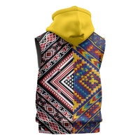 Tuvaluan and New Zealand Culture Sleeveless Hoodie The Art of Kolose and Taniko LT03 - Polynesian Pride