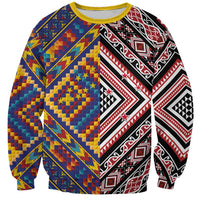 Tuvaluan and New Zealand Culture Sweatshirt The Art of Kolose and Taniko LT03 Unisex Navy - Polynesian Pride
