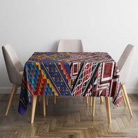 Tuvaluan and New Zealand Culture Tablecloth The Art of Kolose and Taniko LT03 - Polynesian Pride