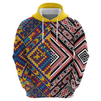 Tuvaluan and New Zealand Culture Zip Hoodie The Art of Kolose and Taniko LT03 - Polynesian Pride
