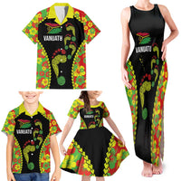 Personalised Vanuatu Running Family Matching Tank Maxi Dress and Hawaiian Shirt Footprint and Hibiscus Polynesian Style LT03 - Polynesian Pride