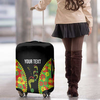 Personalised Vanuatu Running Luggage Cover Footprint and Hibiscus Polynesian Style