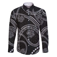Hawaiian Kakau Art and Hisbiscus Tattoo Family Matching Puletasi and Hawaiian Shirt Tribal Pattern-Silver Style - Polynesian Pride