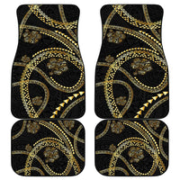 Hawaiian Kakau Art and Hisbiscus Tattoo Car Mats Tribal Pattern-Gold Style LT03 - Polynesian Pride