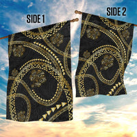 Hawaiian Kakau Art and Hisbiscus Tattoo Garden Flag Tribal Pattern-Gold Style LT03 - Polynesian Pride