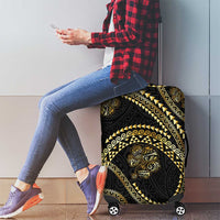 Hawaiian Kakau Art and Hisbiscus Tattoo Luggage Cover Tribal Pattern-Gold Style - Polynesian Pride