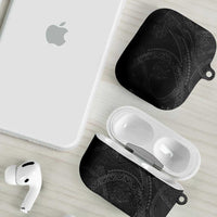 Hawaiian Kakau Art and Hisbiscus Tattoo AirPods Case Tribal Pattern-Black Gradient Style - Polynesian Pride