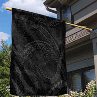 Hawaiian Kakau Art and Hisbiscus Tattoo Garden Flag Tribal Pattern-Black Gradient Style - Polynesian Pride
