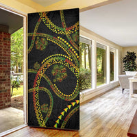 Hawaiian Kakau Art and Hisbiscus Tattoo Door Cover Tribal Pattern-Reggae Style LT03 - Polynesian Pride