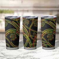 Hawaiian Kakau Art and Hisbiscus Tattoo Tumbler Cup Tribal Pattern-Reggae Style LT03 - Polynesian Pride