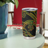 Hawaiian Kakau Art and Hisbiscus Tattoo Tumbler Cup Tribal Pattern-Reggae Style LT03 - Polynesian Pride