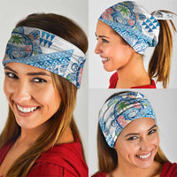 Hawaiian Abstract Sea Turtle Neck Gaiter Polynesian Tapa Art and Kakau Tattoo White WaterColor - Polynesian Pride