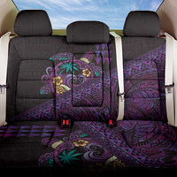 Hawaiian Abstract Sea Turtle Back Car Seat Cover Polynesian Tapa Art and Kakau Tattoo Purple WaterColor LT03 One Size Black - Polynesian Pride