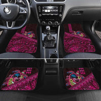 Hawaiian Abstract Sea Turtle Car Mats Polynesian Tapa Art and Kakau Tattoo Pink WaterColor - Polynesian Pride
