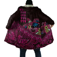 Hawaiian Abstract Sea Turtle Cloak Polynesian Tapa Art and Kakau Tattoo Pink WaterColor - Polynesian Pride