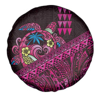 Hawaiian Abstract Sea Turtle Spare Tire Cover Polynesian Tapa Art and Kakau Tattoo Pink WaterColor LT03 - Polynesian Pride