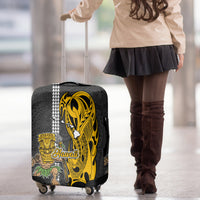 Hawaii Island Luggage Cover Hawaiian Warrior and Kakau Symbols Abstract Tattoo LT03 - Polynesian Pride