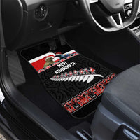 New Zealand Meri Kirihimete Car Mats Christmas Tui Bird and Kea Bird - Haka Santa with Maori Koru Art Pattern LT03 - Polynesian Pride